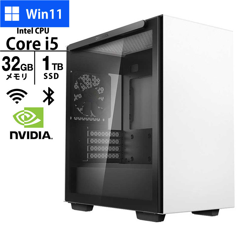 RANAKIオリジナル ゲーミングPC (Core i5-13400F 最大4.6GHz/ メモリ32GB/ SSD1.0TB/ 無線LAN、BT/ Geforce RTX4060Ti 8GB/ 11Pro64bit)